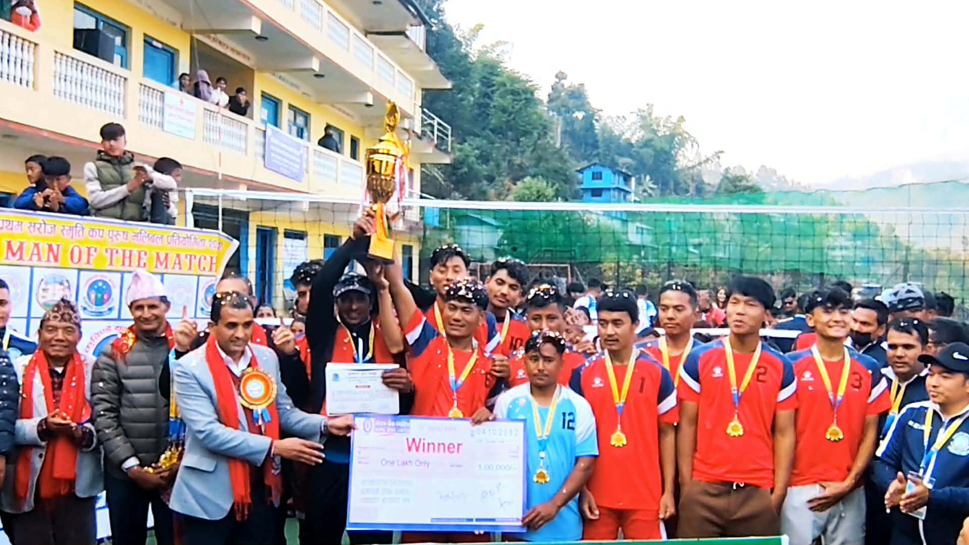 प्रथम सरोज स्मृति कप पुरुष भलिबलको उपाधी मेलम्चीलाई