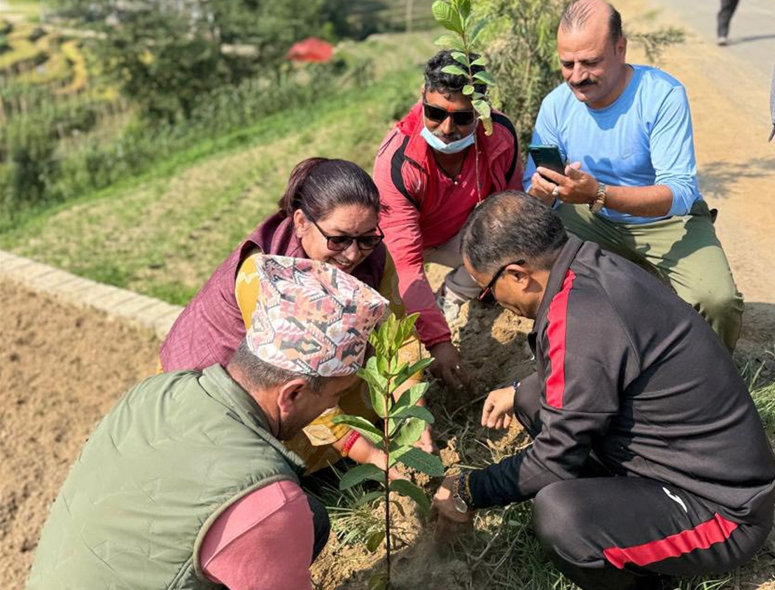 विश्व वातावरण दिवसको अवसरमा बनेपामा वृक्षारोपण