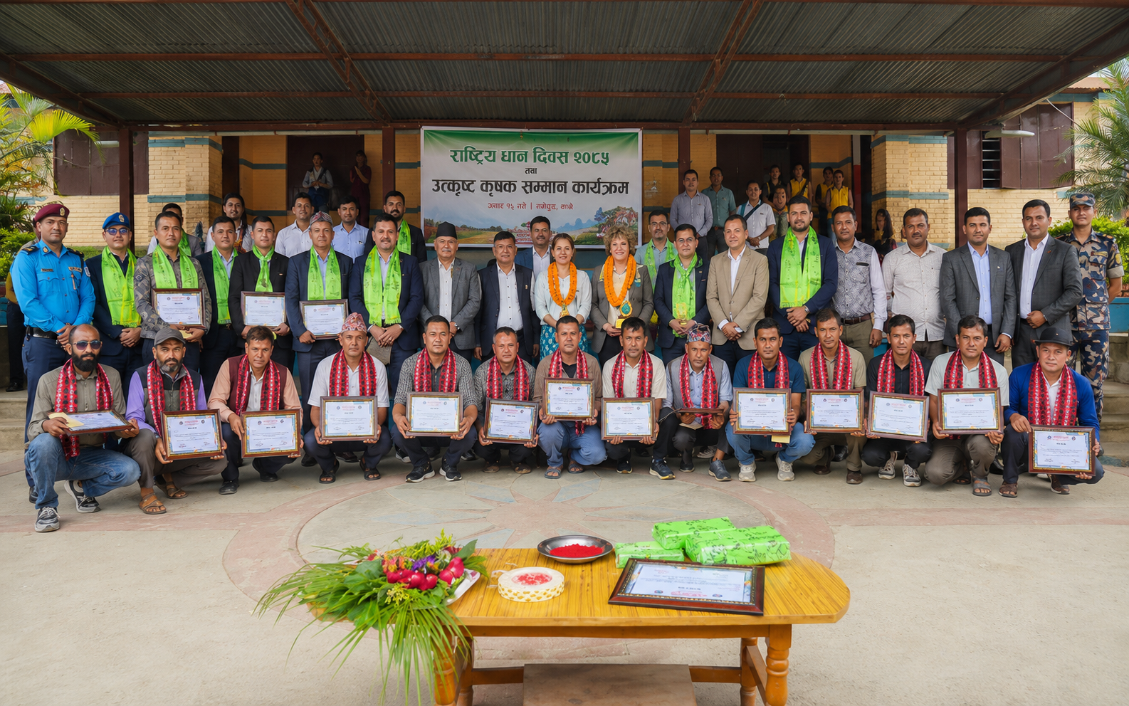 नमोबुद्धमा राष्ट्रिय धान दिवस तथा उत्कृष्ट कृषक सम्मान कार्यक्रम सम्पन्न