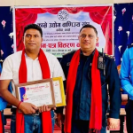 भोटेकोशी बाढीपीडितका लागि व्यवसायी राजन ढकालद्वारा १ लाख ७७ हजार ७७७ रुपैयाँ सहयोग